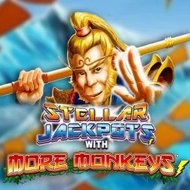 Stellar Jackpots with More Monkeys slot logo by Lightning Box Game at Casinova Casino